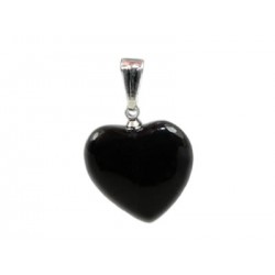 pendentif coeur obsidienne noire
