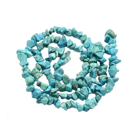 fil perles chips turquoise