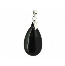 pendentif obsidienne noire pierre goutte