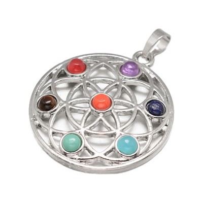 pendentif chakras cabochons pierres