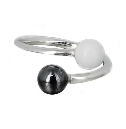 bague hématite howlite argent