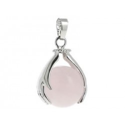 pendentif perle quartz rose naturel