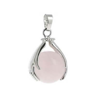 pendentif perle quartz rose naturel