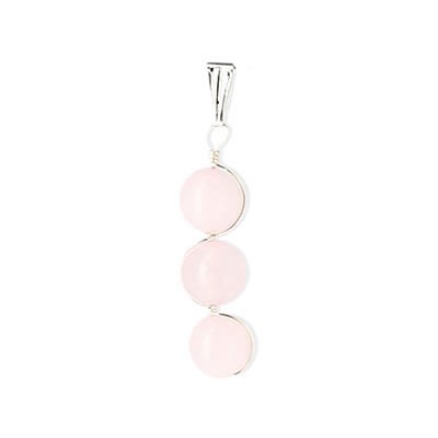 quartz rose pendentif perles