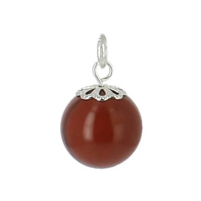 pendentif perle naturelle jaspe rouge