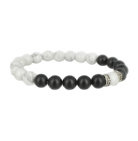 bracelet howlite black pearl