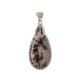 pendentif goutte rhodonite et argent