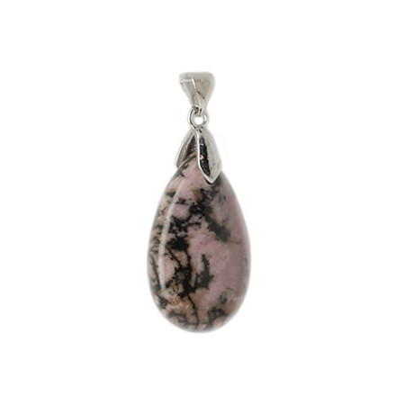 pendentif goutte rhodonite et argent