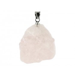 pendentif pierre brute quartz rose