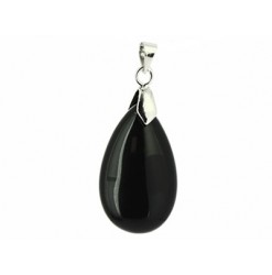 pendentif agate noire pierre goutte