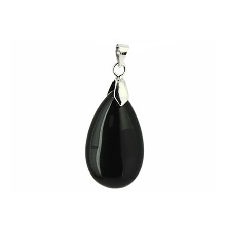 pendentif agate noire pierre goutte