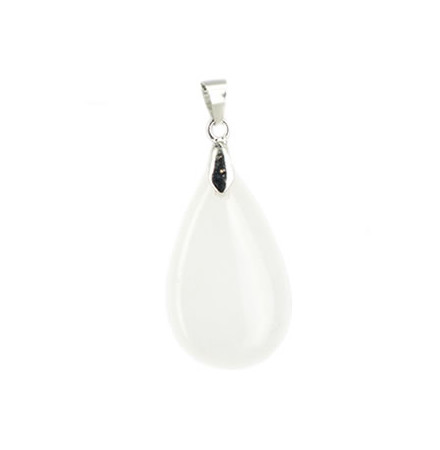 pendentif goutte de jade blanc