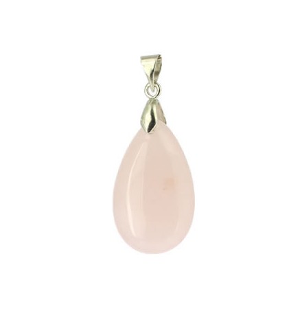 pendentif quartz rose pierre goutte