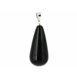 pendentif pierre agate noire