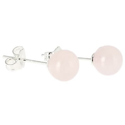 quartz rose puces oreilles perles