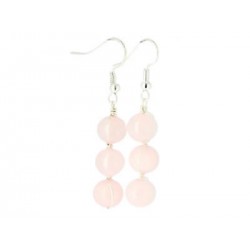 boucles oreilles perles quartz rose