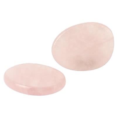 quartz rose galet pierre plate