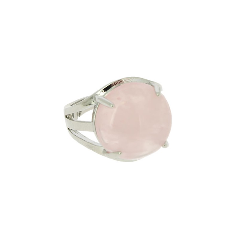 bague pierre quartz rose trendy