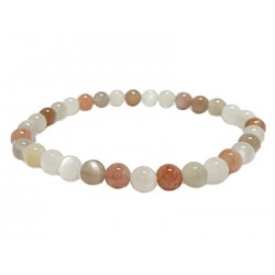 bracelet perles pierre lune multicolore