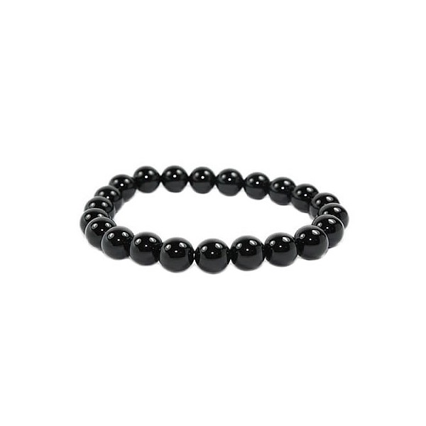 bracelet perles agate noire