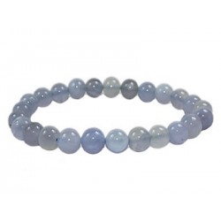 bracelet perles calcédoine bleue