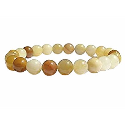 bracelet perles jade jaune