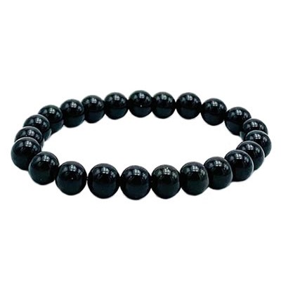 bracelet perles obsidienne noire
