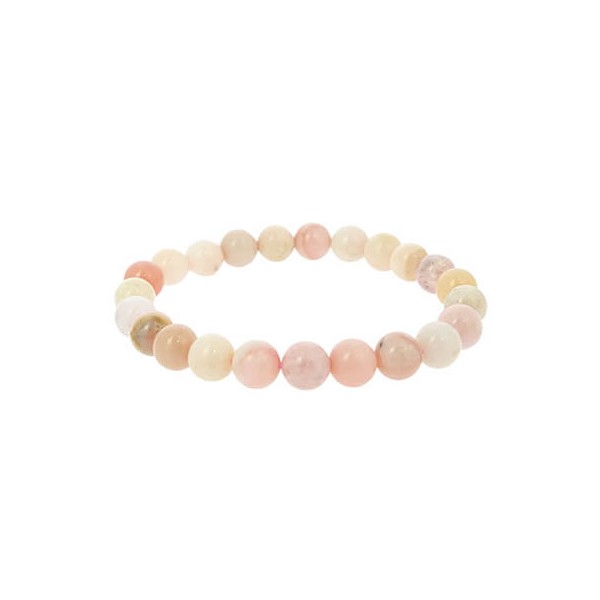 bracelet perles opale rose