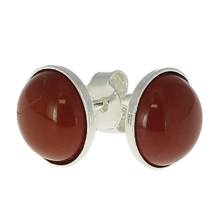 puces oreilles jaspe rouge sterling