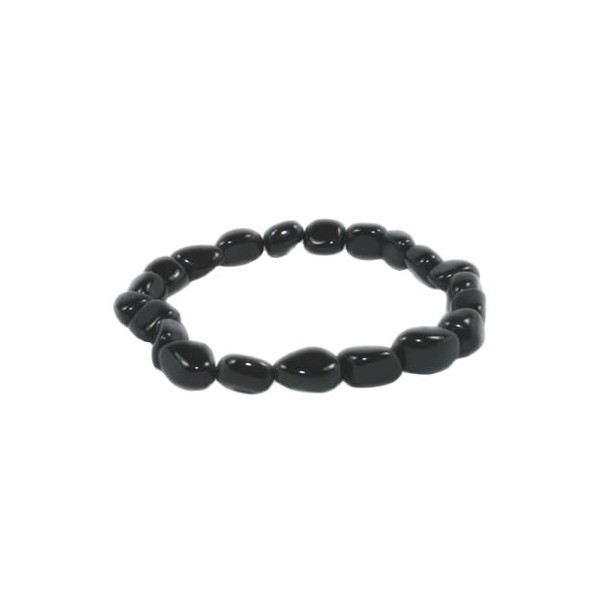 bracelet pierre roulée agate noire