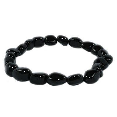 bracelet pierre roulée obsidienne noire