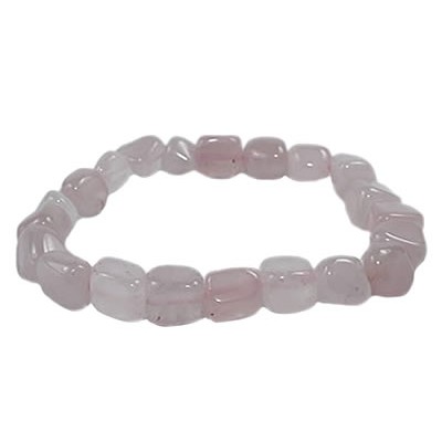 bracelet pierre roulée quartz rose