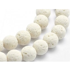 perles pierre de lave blanche