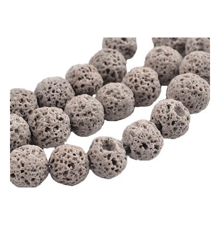 perles de pierre de lave grise