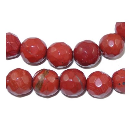 perles de jaspe rouge pierre facettée