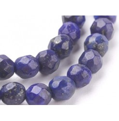 perles de lapis lazuli facettée