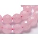 perles de quartz rose pierre facettée