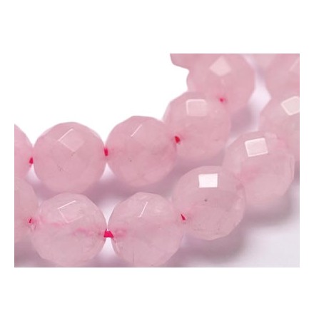 perles de quartz rose pierre facettée