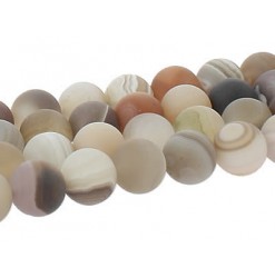 perles givrées agate de botswana