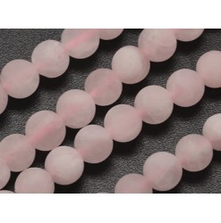 quartz rose perles givrées