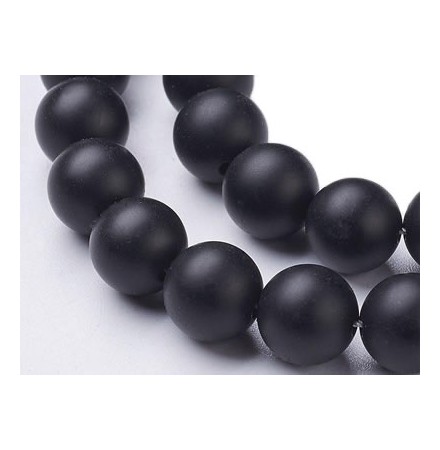 perles de tourmaline noire givrée