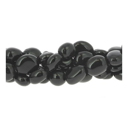 agate noire perles nuggets