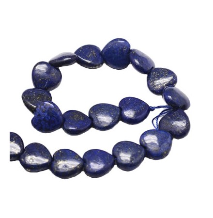 perles coeurs de lapis lazuli