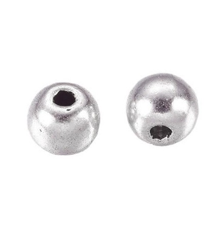perles 4mm métal argenté