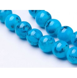 perle verre effilage bleu