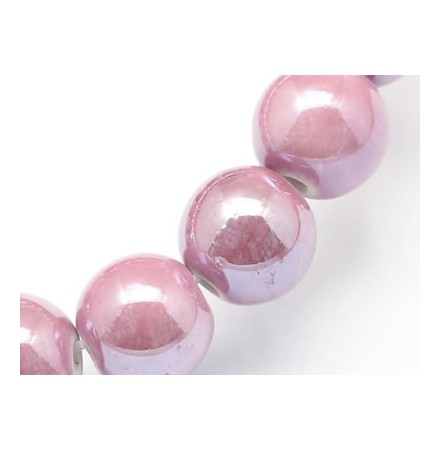 perle en porcelaine rose