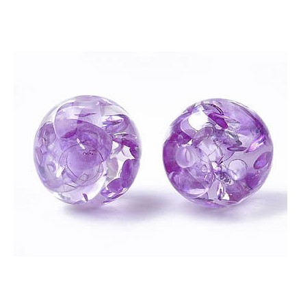 perle violette en résine