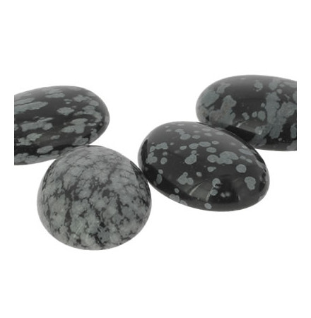 cabochon obsidienne neige