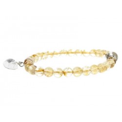 bracelet perles et coeur citrine