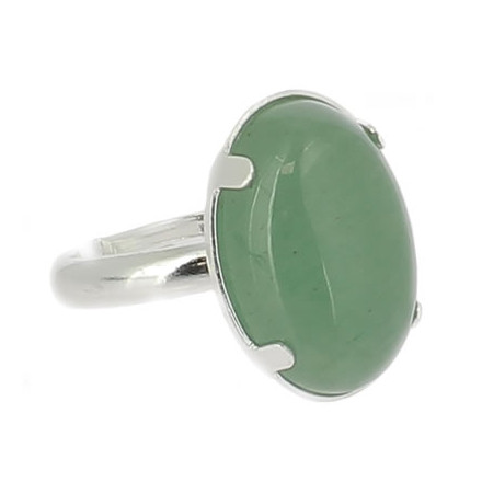 bague cabochon aventurine et argent